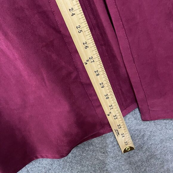 Chicos Faux Suede Open Jacket Womens Sz 3 US 16 / 18 Fuchsia Pockets - Picture 6 of 6